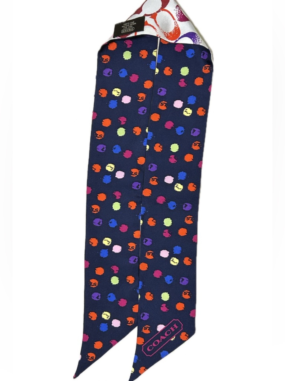COACH 💯 Silk Skinny Scarf - Picture 4 of 6